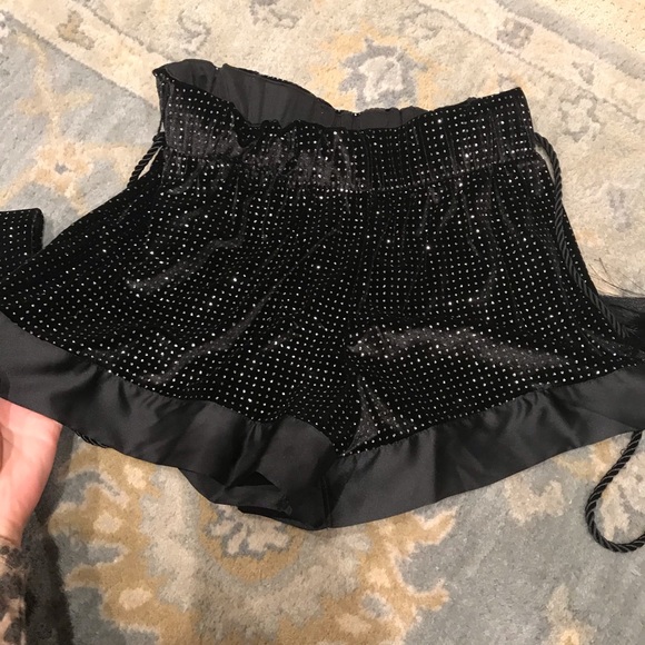 Rare VS black velvet and glitter tassel pajama set - Picture 5 of 8